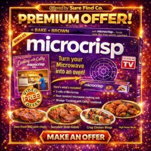 VTG Retro Microcrisp Microwave  Cooking Kit As seen on TV Bonus Set Made in USA